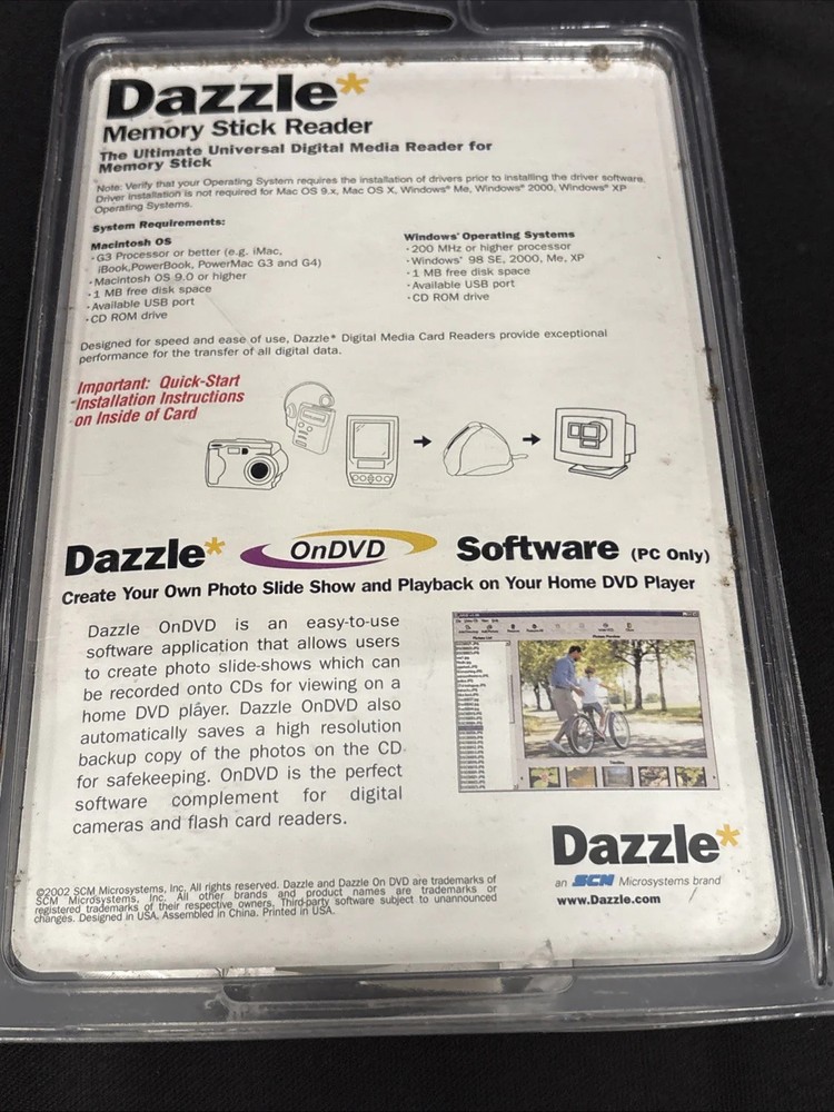 L505 new Dazzle CompactFlash Reader/Writer Digital Media Read Software DM8000