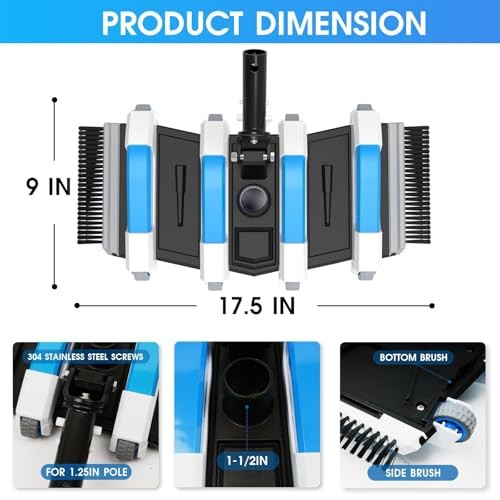 Enhanced Pool Vacuum Head with Direction 4LB-Upgrade Direction-Control (Blue)