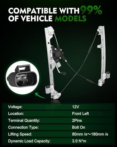 741-644 Front Left Driver Side Power Window Regulator with Motor for:-Chevy