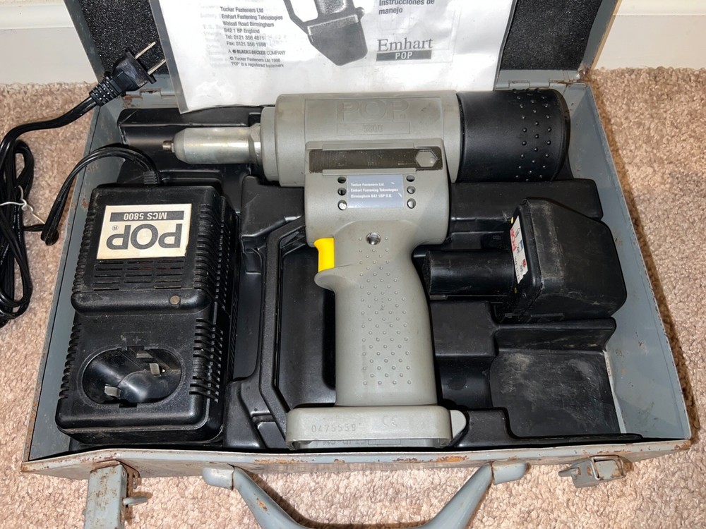 POP MCS 5800 Battery Powered Rivet Tool 1900Lb. Pull Force 25/32" Stroke