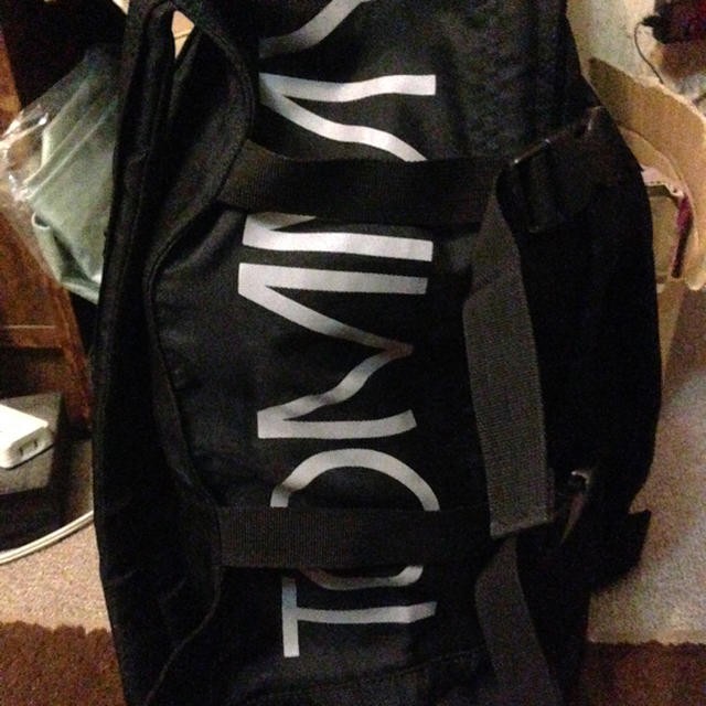 TOMMY Backpack Black Side Print Used From Japan