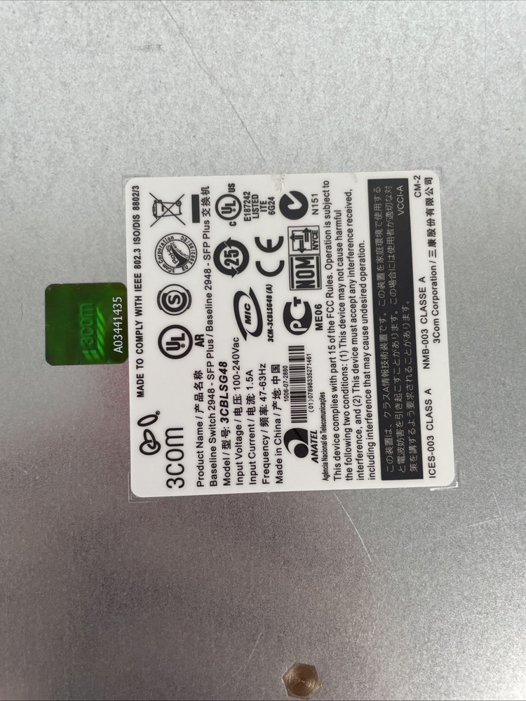 3Com Baseline Switch 2948 -SFP Plus 3CBLSG48 switch - READ