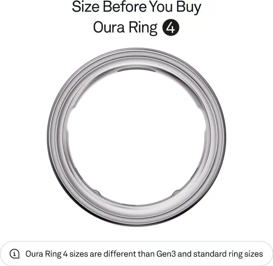 Oura Ring 4 Smart Activity Tracker Size 4 Silver Brand New