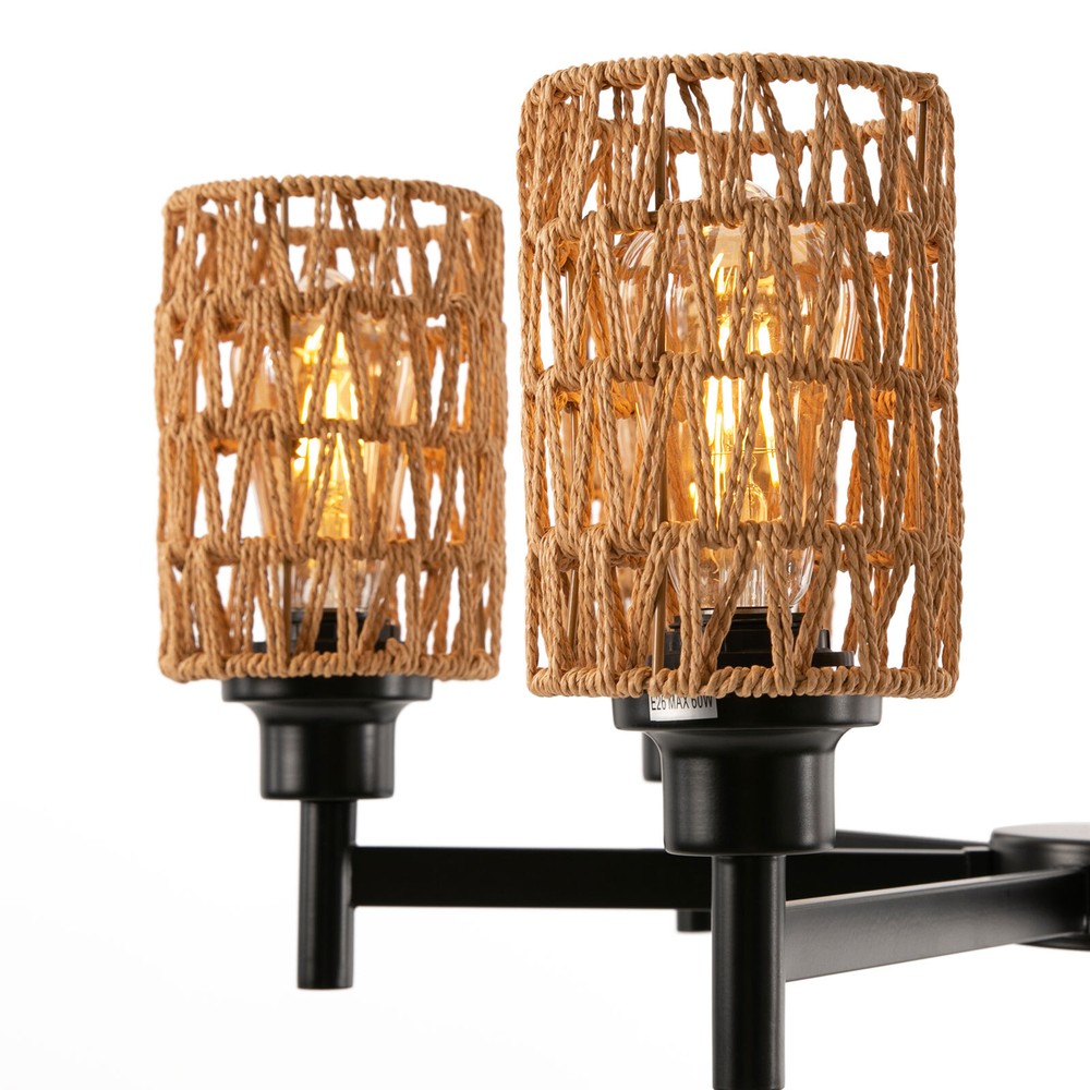 24.8" 6-light Rustic Retro Ceiling Light Ceiling Mount Lamp Dimmable Chandeliers