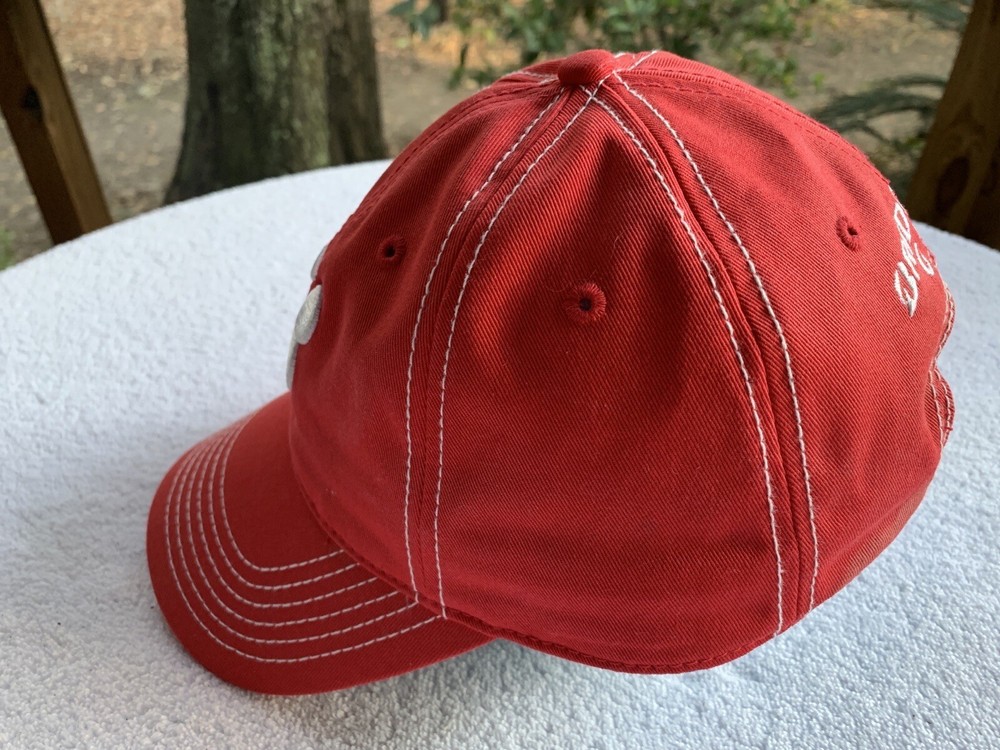 Bridgestone Golf Cap Hat Strapback Red White Cotton Embroidered Logo READ