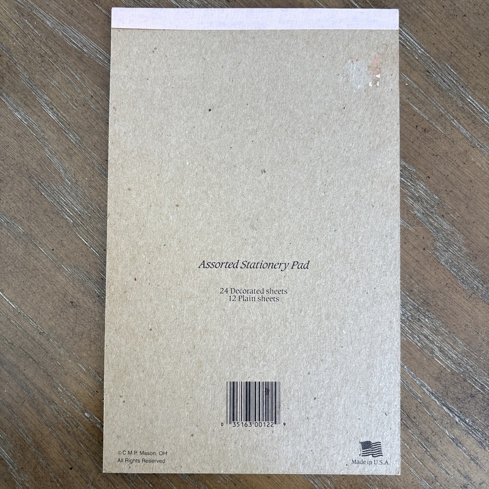1994 Inspirational Classics Stationary Pad 17 Decorated Sheets 12 Plain Sheets