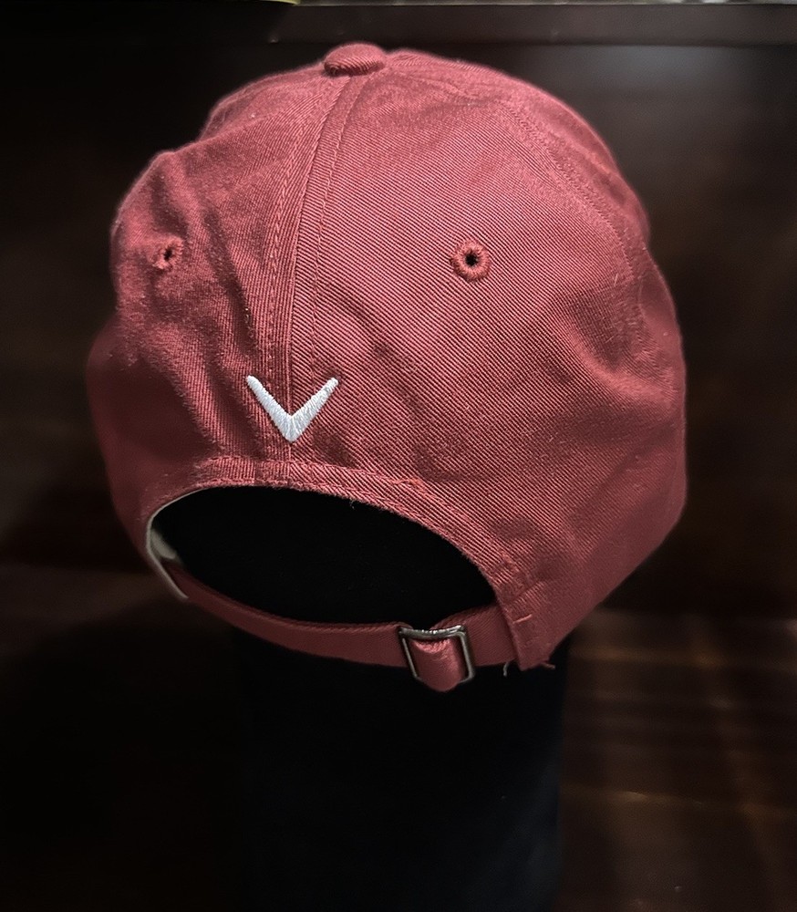 Callaway Golf Hat Unstructured Baseball Style Strapback Dark Red Embroidered Cap