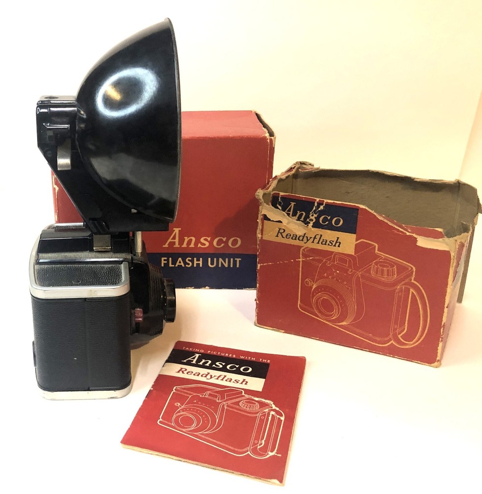 Vintage Ansco Readyflash 620 Camera & Flash Original Boxes and Instruction Book