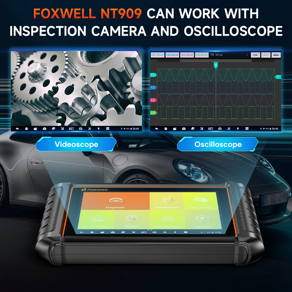 FOXWELL NT909 OBD2 Bi-directional Scanner Bluetooth Diagnostic Tool Active Test