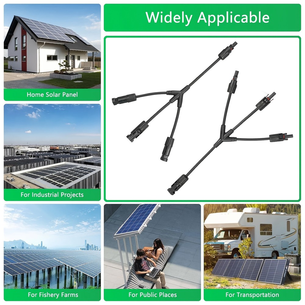 Solar Connectors Solar Panel Parallel Wires 1 to 3 Solar Adapter Cable