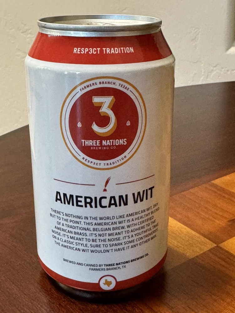 American Wit - Empty Witbier Beer Can Bottom Opened - Mark Twain