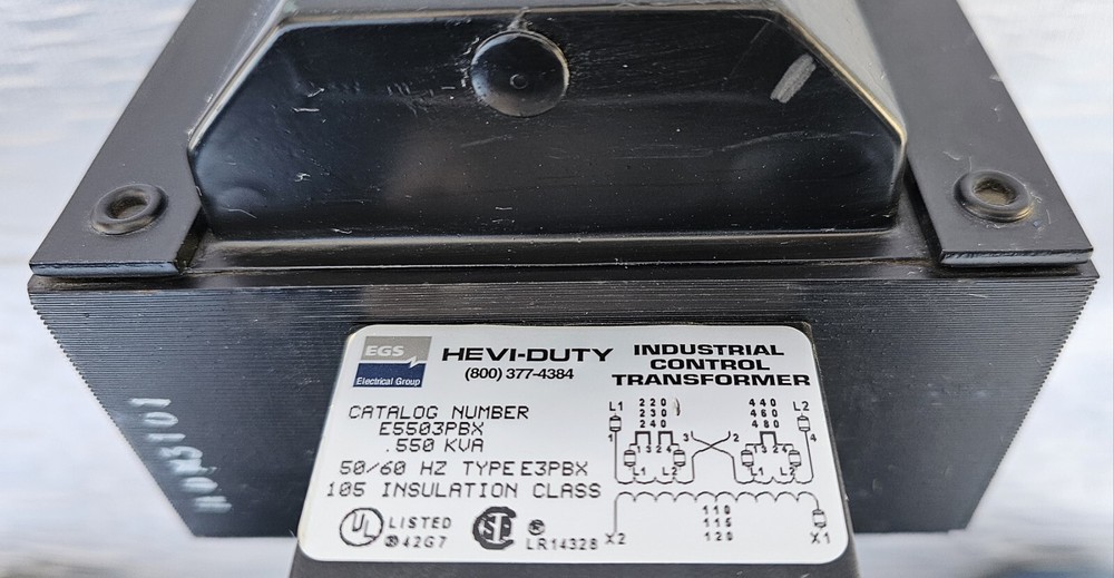 Hevi-Duty E5503PBX 0.550KVA Control Transformer Used