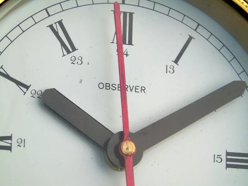 ALL BRASS OBSERVER GERMANY SHIPS BOAT MARINE NAVIGATION QUARTZ CLOCK DECK WATCH