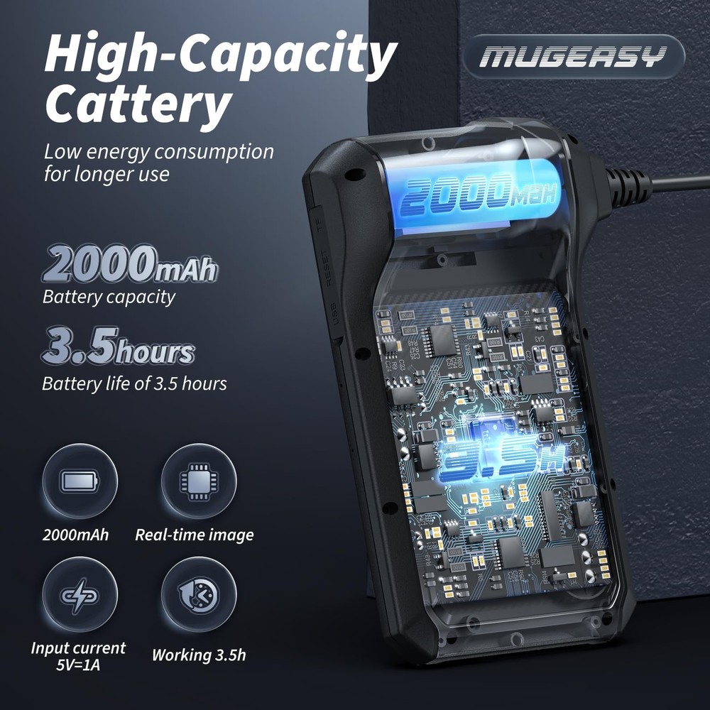 Endoscope Camera with Light, Inspection Borescope Camera with 4.3 IPS Screen, 19