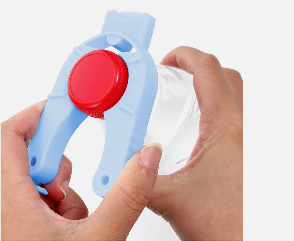 Water Bottle Opener Weak Hand Seniors Eldery Use Kitchen Tool Plastic (Blue)