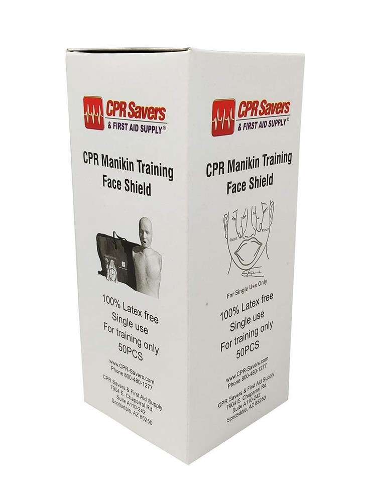 Essential CPR Face Shields - 50 Disposable Shields for First Aid Training