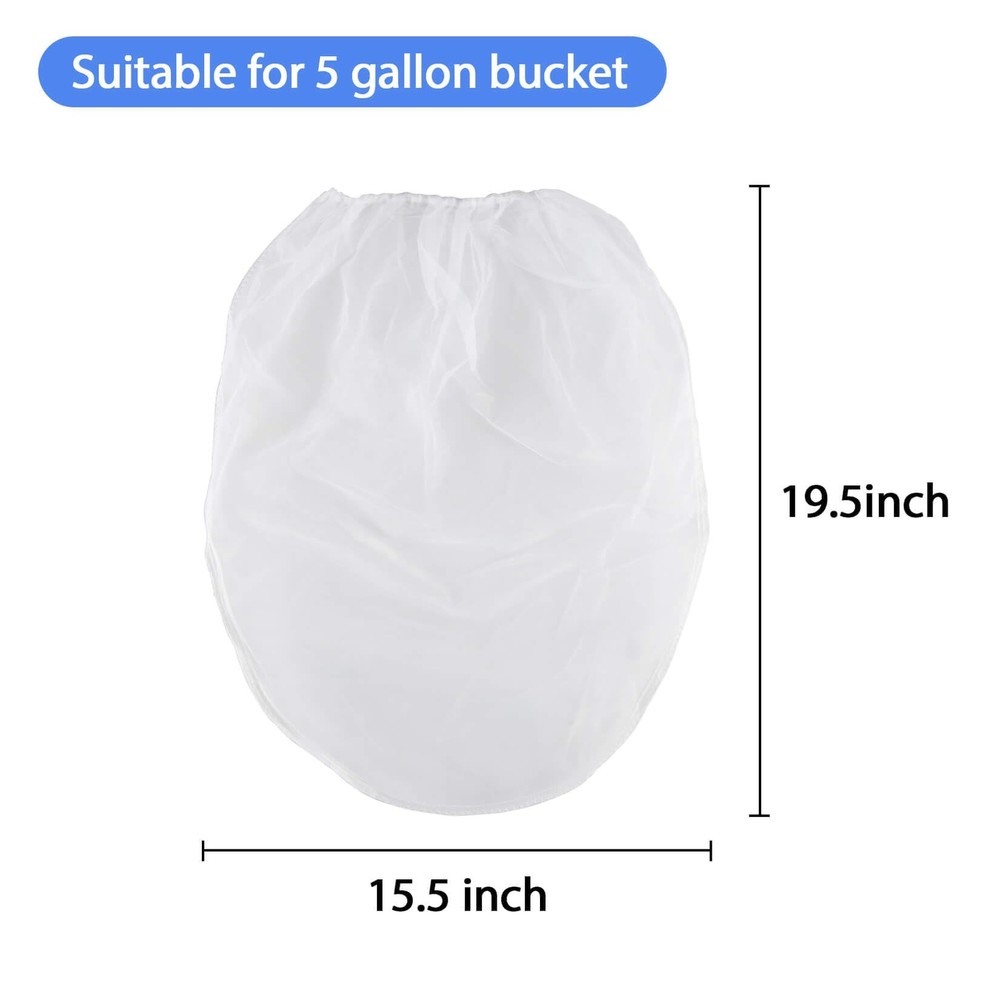 Paint Filter Bags 5 Gallon Bucket Strainer with Elastic Drawstring Nylon Mesh