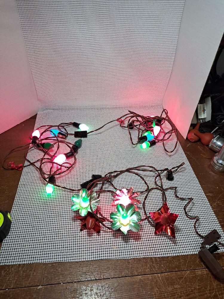 Gilbert Vintage C7 Christmas Light Strings 3 Sets 7 Sockets Per String, 11'  4"