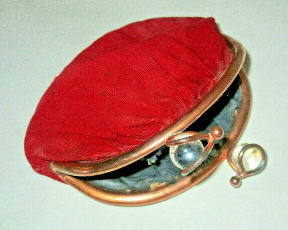 Vintage Antique Coin Purse Bag copper frame