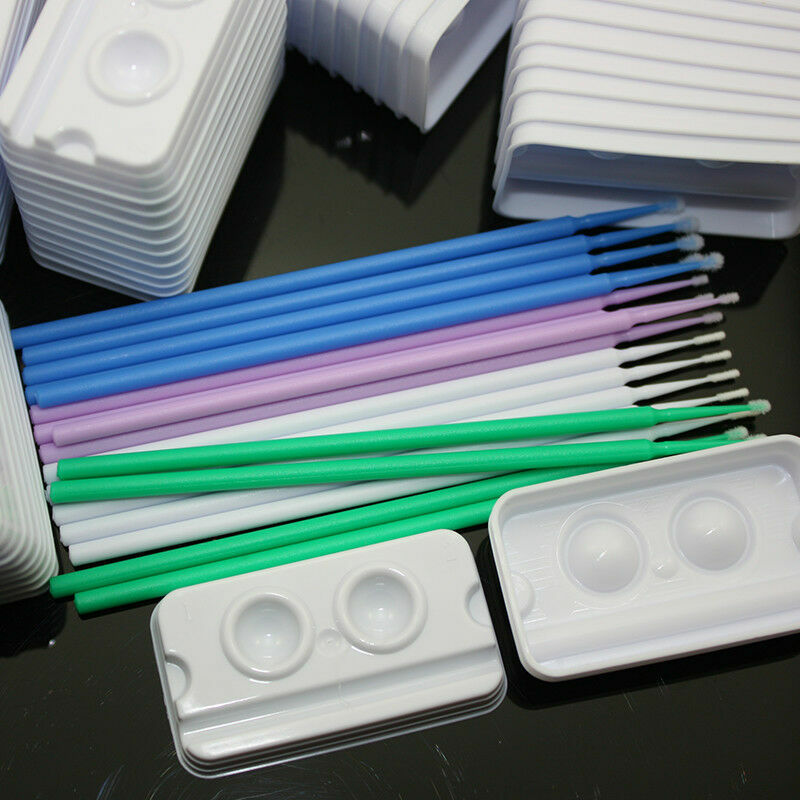 100 Pcs Dental Micro Brush Disposable Materials Tooth Applicators Medium Fine