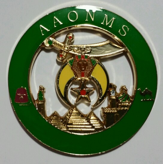 New Shriners AAONMS Green Cut Out Car Emblem