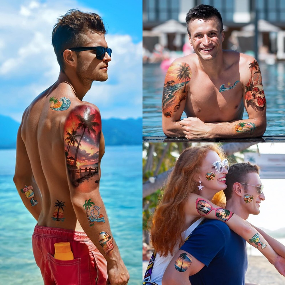 77 Sheets Temporary Tattoos 17 Sheets Half Arm 60 Sheets Tiny Fake Tattoos