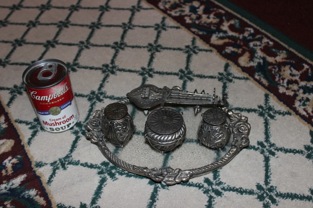Middle Eastern Stash Pill Containers Tray Resemble Drums Sitar