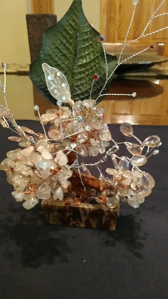 Copper Wire Art Deco Tree with Marble Base 6"