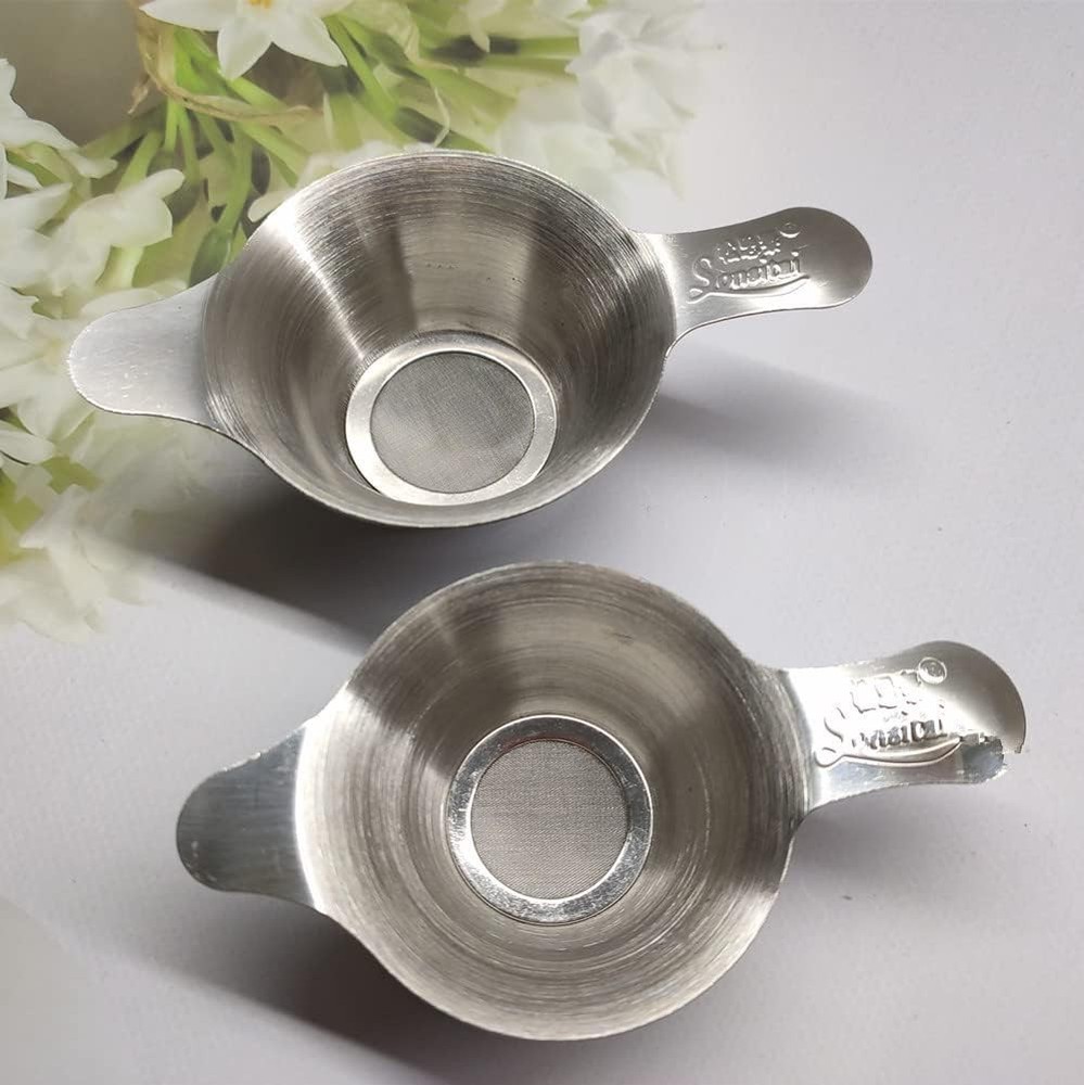 2-Pack Stainless Steel Tea Strainer Funnel Mini Fine Mesh Infuser 2 Sizes