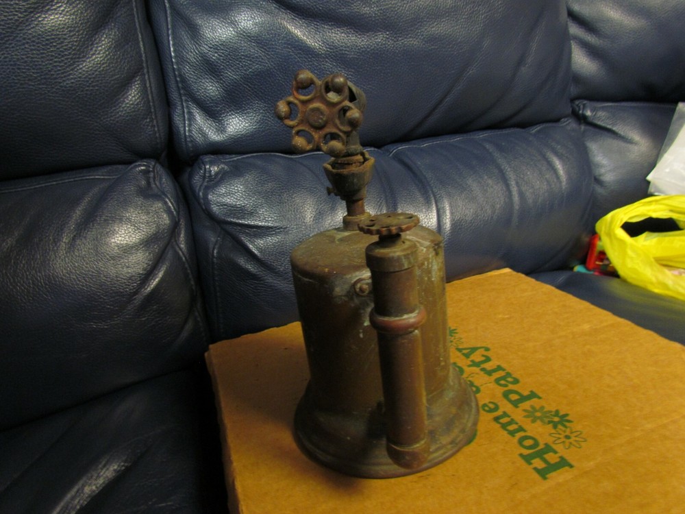 Vintage Antique Turner Brass Soder Torch Gas Blow Torch (8)
