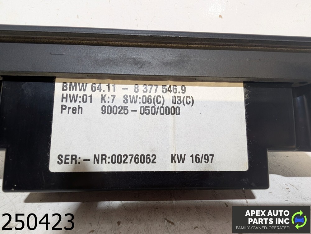 OEM 1997-2001 BMW 528i 2.8L A/C CLIMATE CONTROL HEATER PANEL CONTROL SWITCH