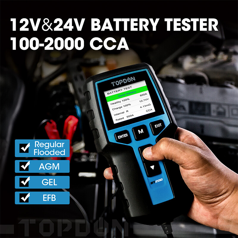TOPDON BT200 12V Car Battery Load Tester Cranking Charging System Analyzer