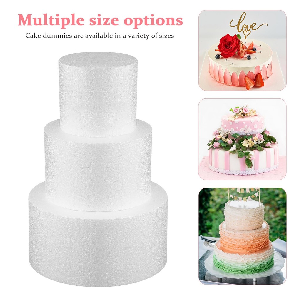 7.8 Inch Round Foam Cake Model Dummy Decorating Practice Wedding Display