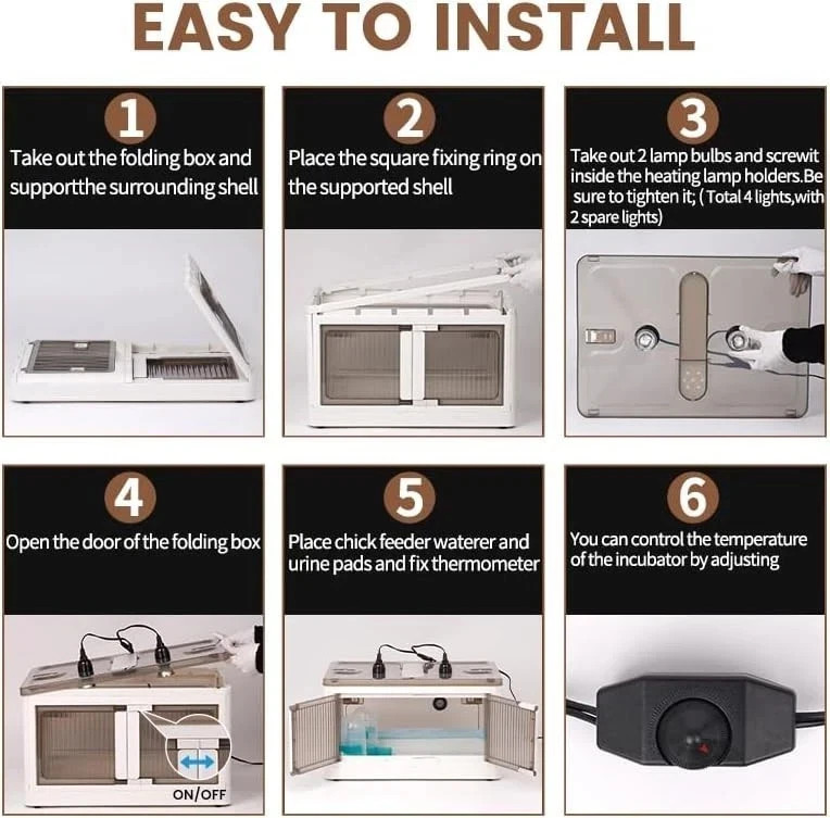 Brooder Box for Chicks Quail Brooder Box with Thermostat Poultry Heater