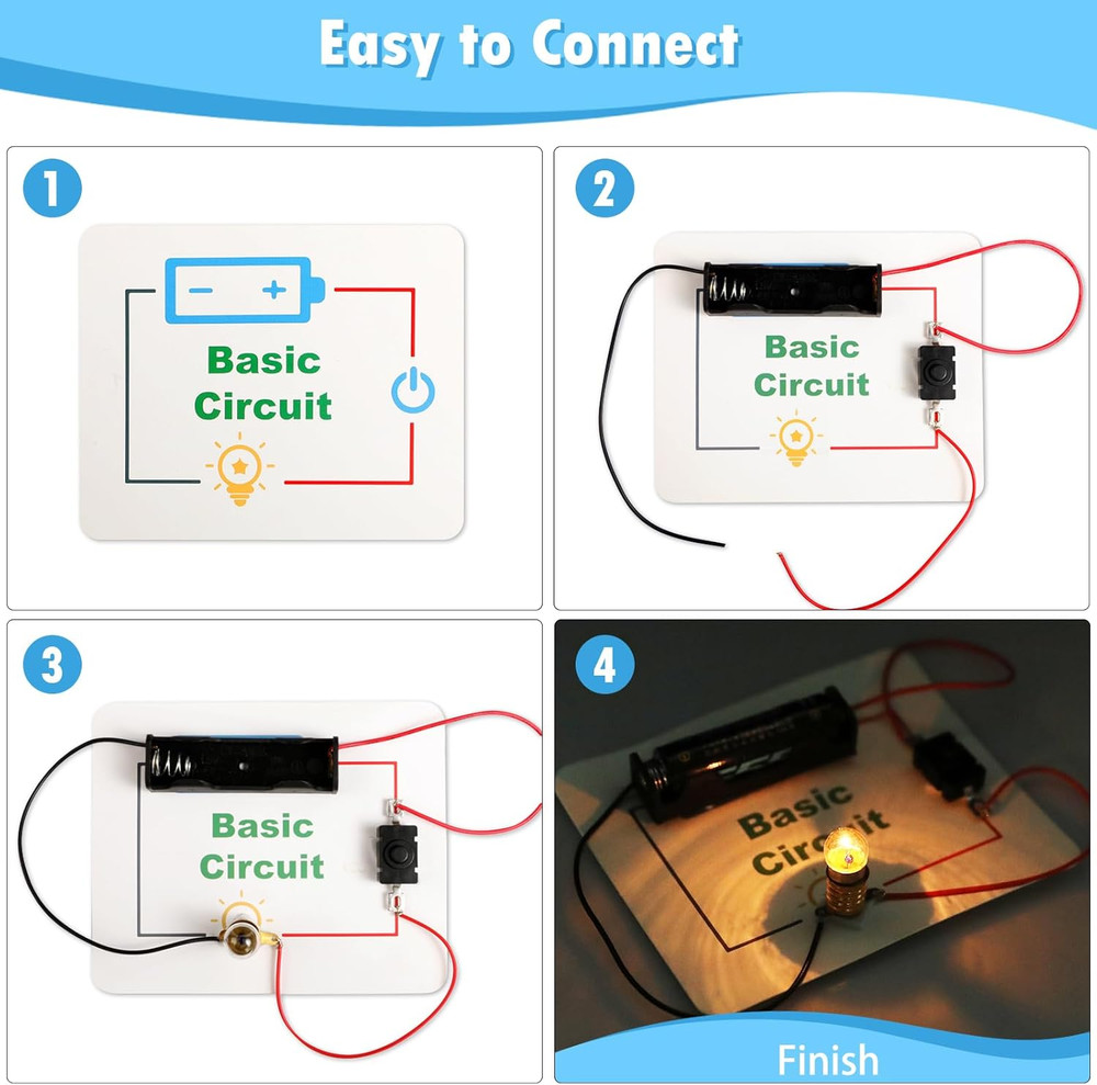 12 Bulk Electric Circuit Kit for Kids Age 8-12, Basic Circuits Science Light ...