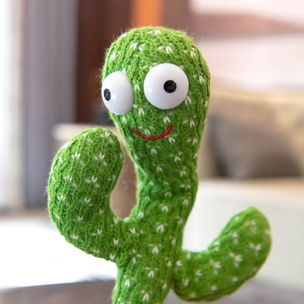 Dancing Cactus Repeat Talk Sing Glow Interactive Plush Toy for Kids
