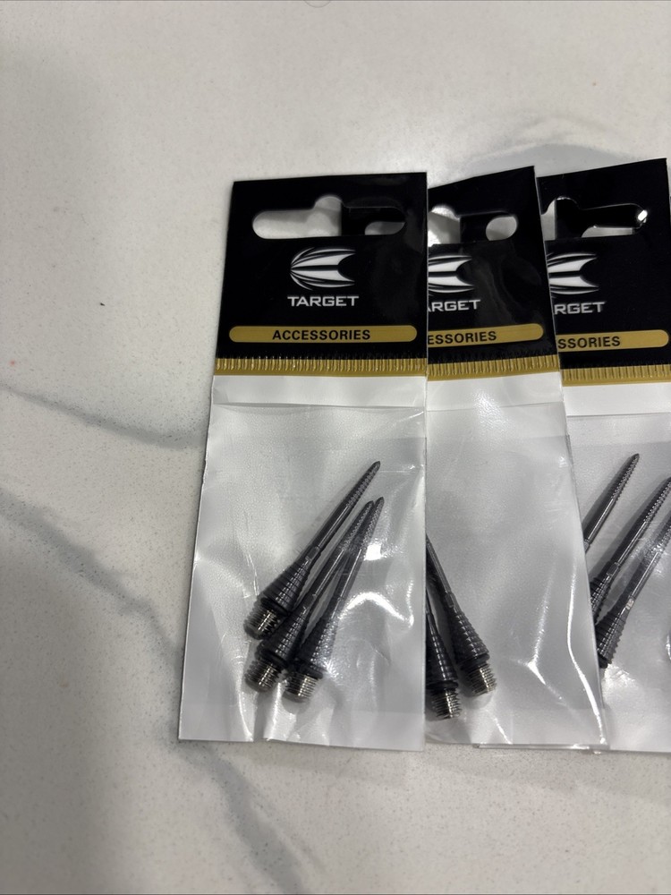 (5 Pack)Target Darts Black Titanium Grooved Conversion Swiss Point 30mm New