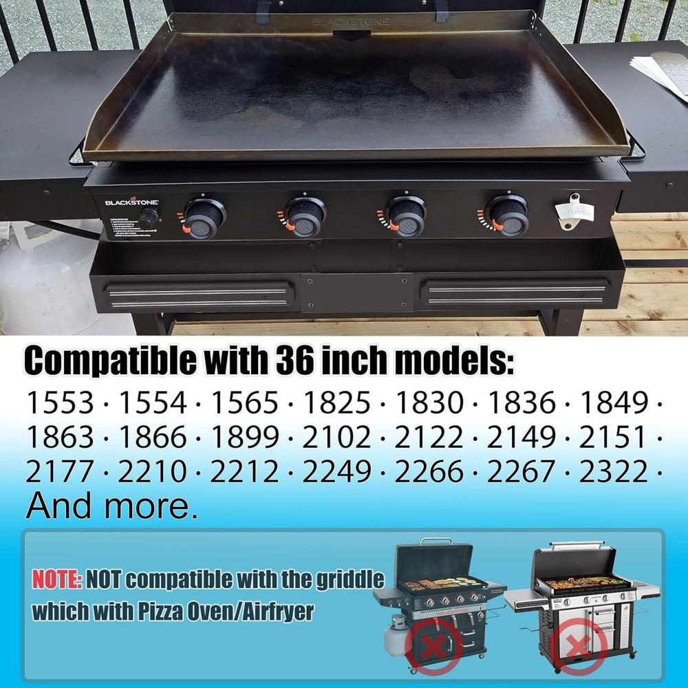 Front Griddle Caddy with 2-Pack Magnetic Tool Holders for Blackstone 36 inch