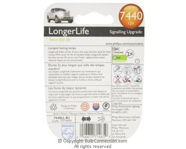 NEW Philips BC9740 Philips 7440LLB2 Auto 2-Pack 7440LLB2 12V