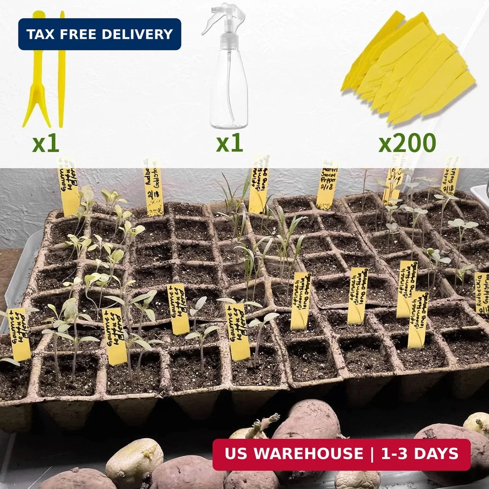 SYITCUN 200 Cells Seed Starter Tray, 20 Pack Biodegradable Seed Starter Kit, Pea