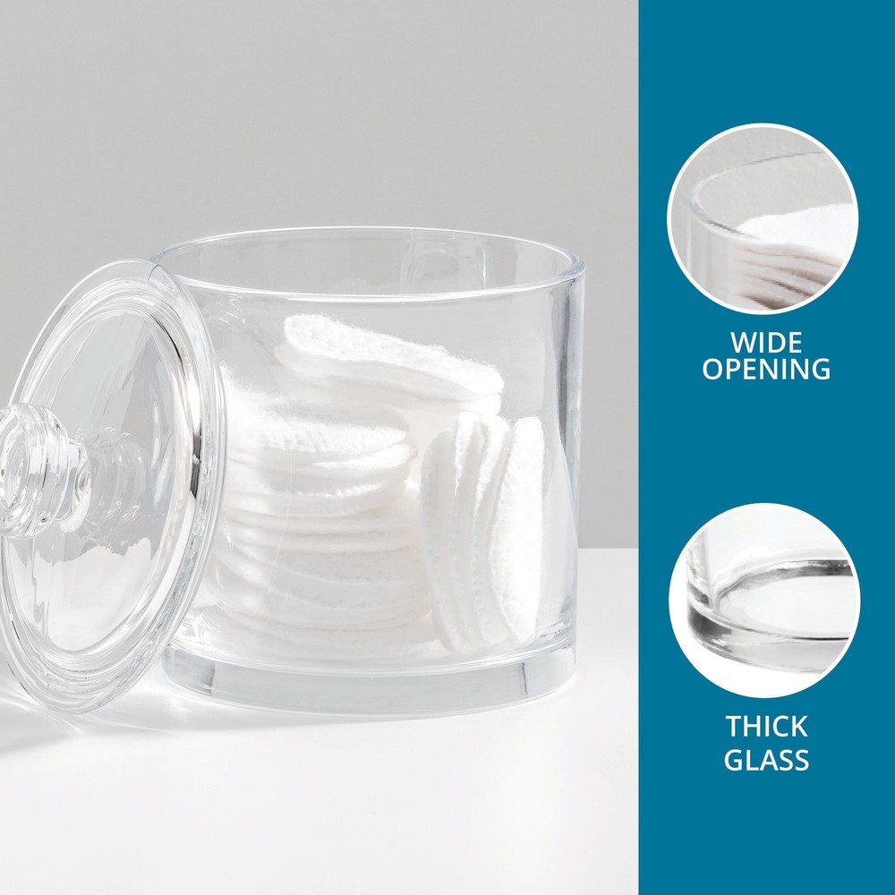 Clear Small Glass Apothecary Jar - Functional Vanity Storage Decor
