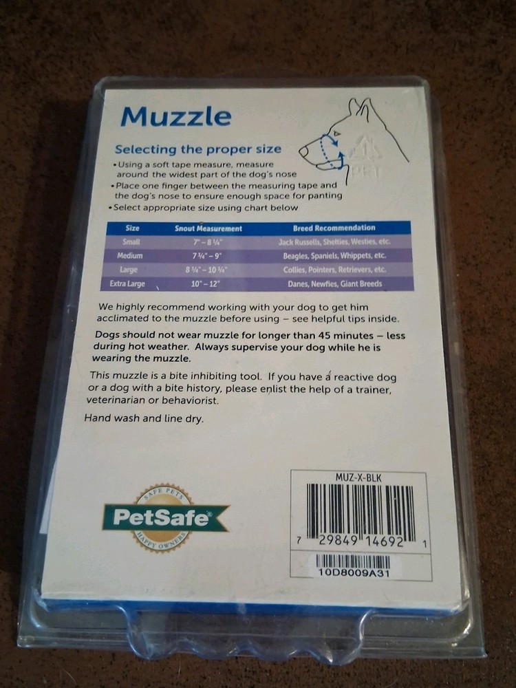New, PetSafe, Adjustable Dog Muzzle (XL)