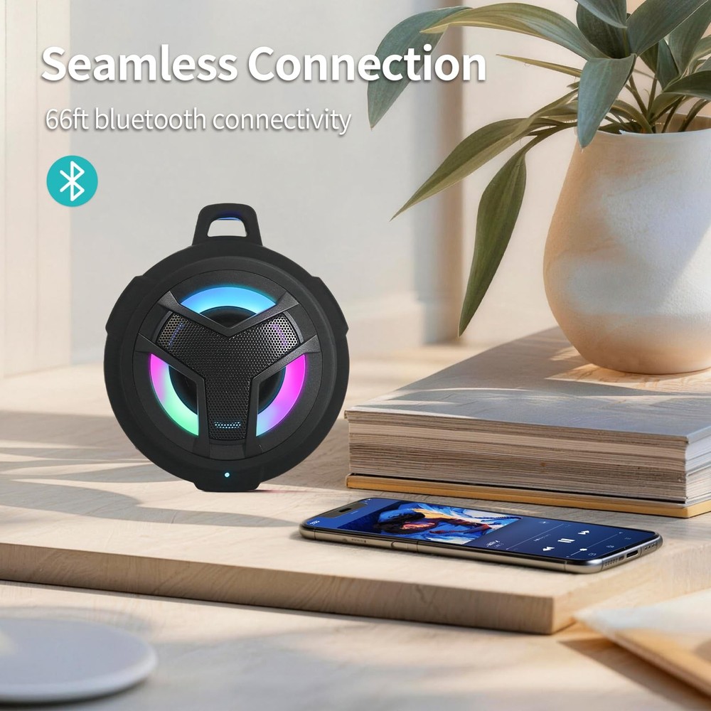 Bluetooth Shower Speaker, Portable Bluetooth Speakers, IP67 Waterproof Wirele...
