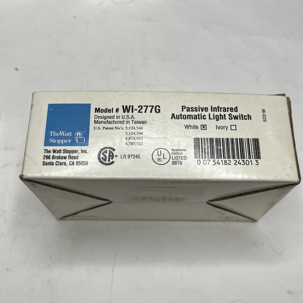 WATT STOPPER WI-277G White PASSIVE INFRARED AUTOMATIC WALL OCCUPANCY SENSOR