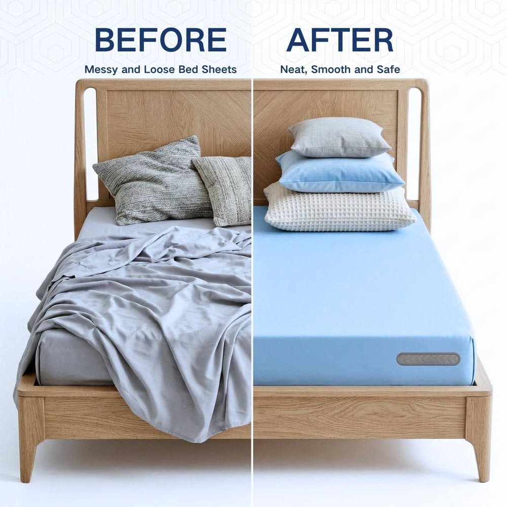 Bed Holders for Corners, Lock Holders, 4Pcs Fitted Holders Keep Sheets Firm &...