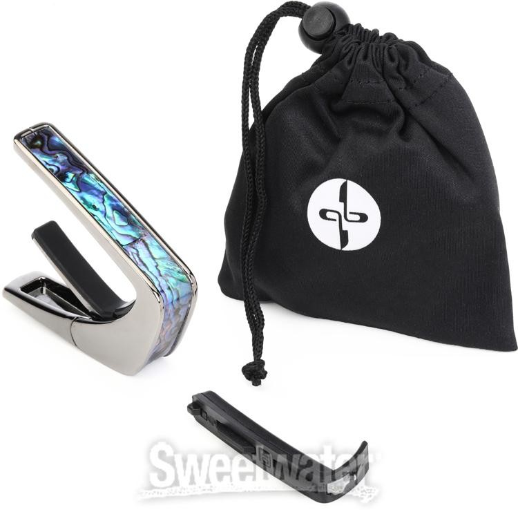 Thalia Shell Collection Capo - Black Chrome with Blue Abalone