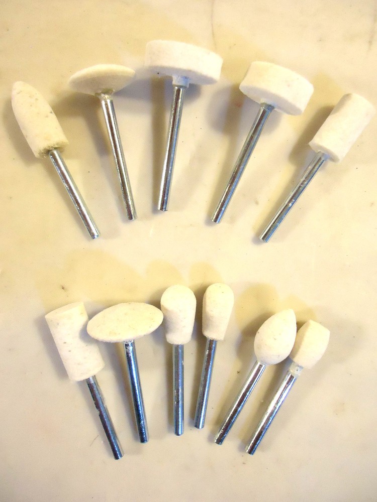 New SE-WP11 11-Piece Mounted Wool Buffing Points Set | Rotary Polisher Accessory