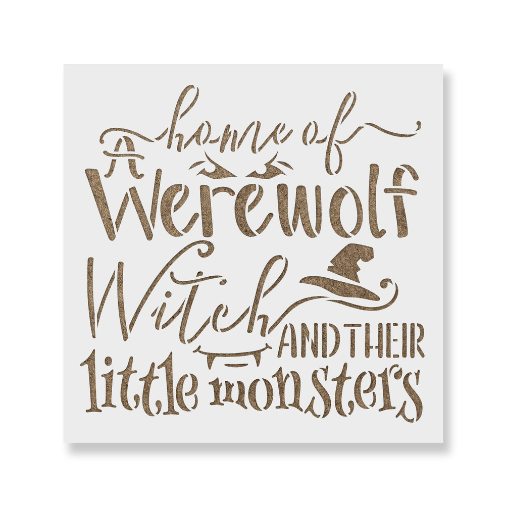 Little Monsters Live Here Stencil - Reusable Stencils for DIY Projects