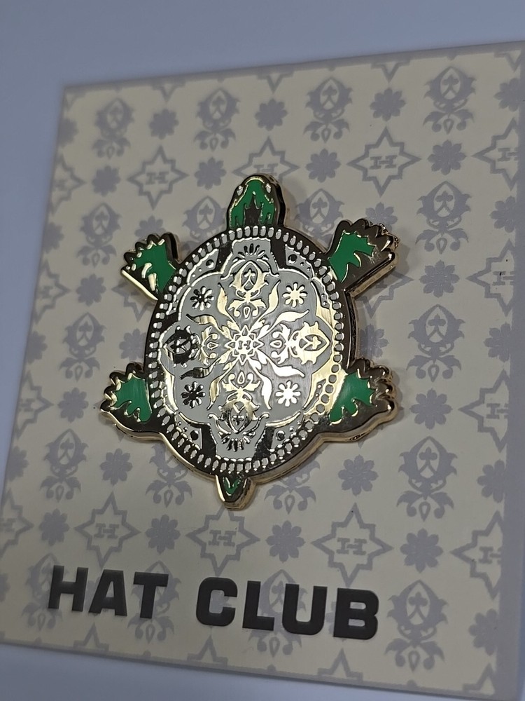 Turtle White Shell With Design Lapel Pin By Hat Club