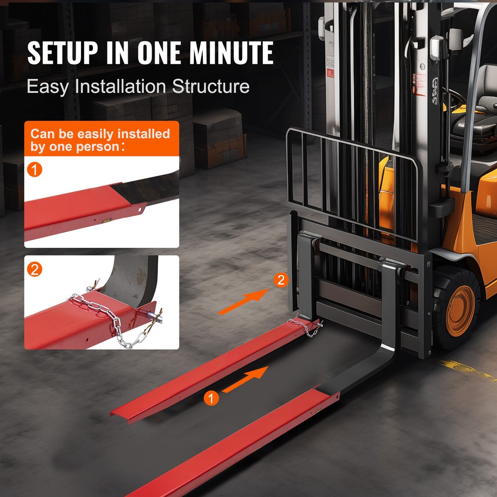 VEVOR Pallet Fork Extensions Forklift Extensions 72" x 4.5" Heavy Duty with Pins